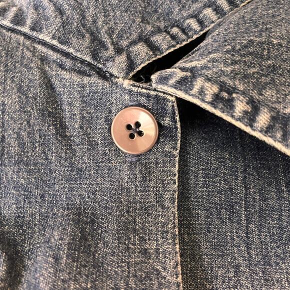 Vintage Agapo Womens Jacket Top Chambray Embroidered Southwestern Blue Red - Picture 6 of 8